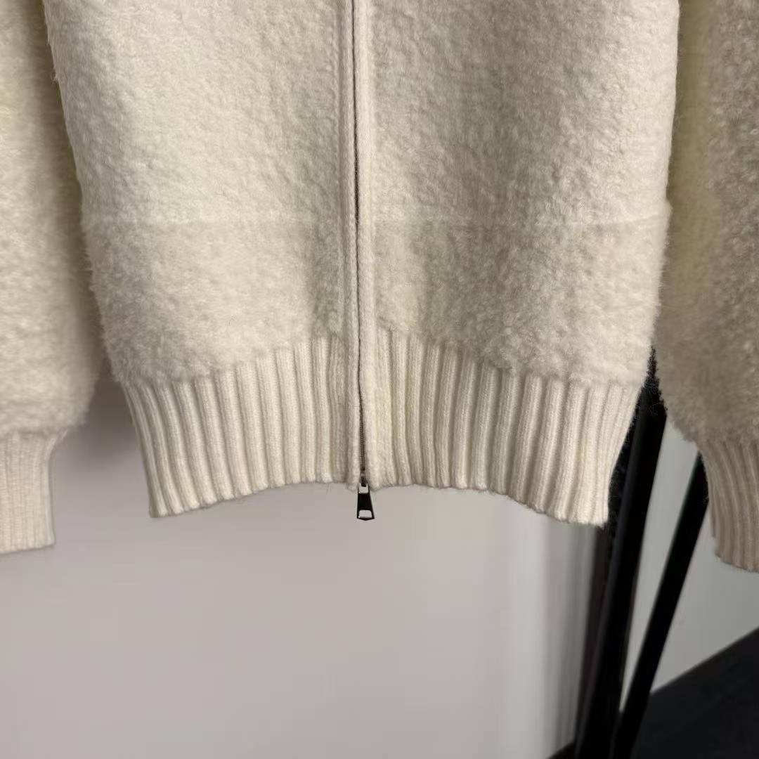 CC Zippered turtleneck thick cardigan