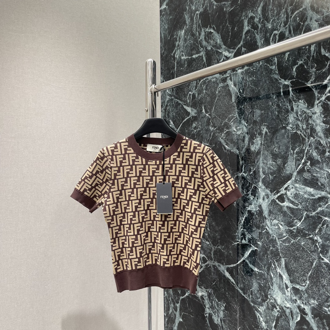 FEND25SS Jacquard Knit Short Sleeve