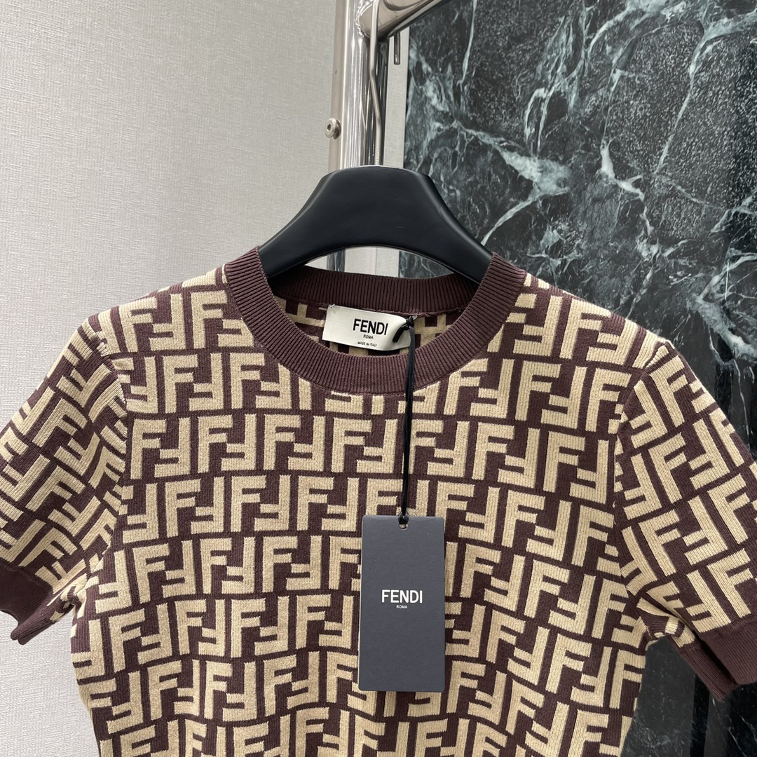 FEND25SS Jacquard Knit Short Sleeve