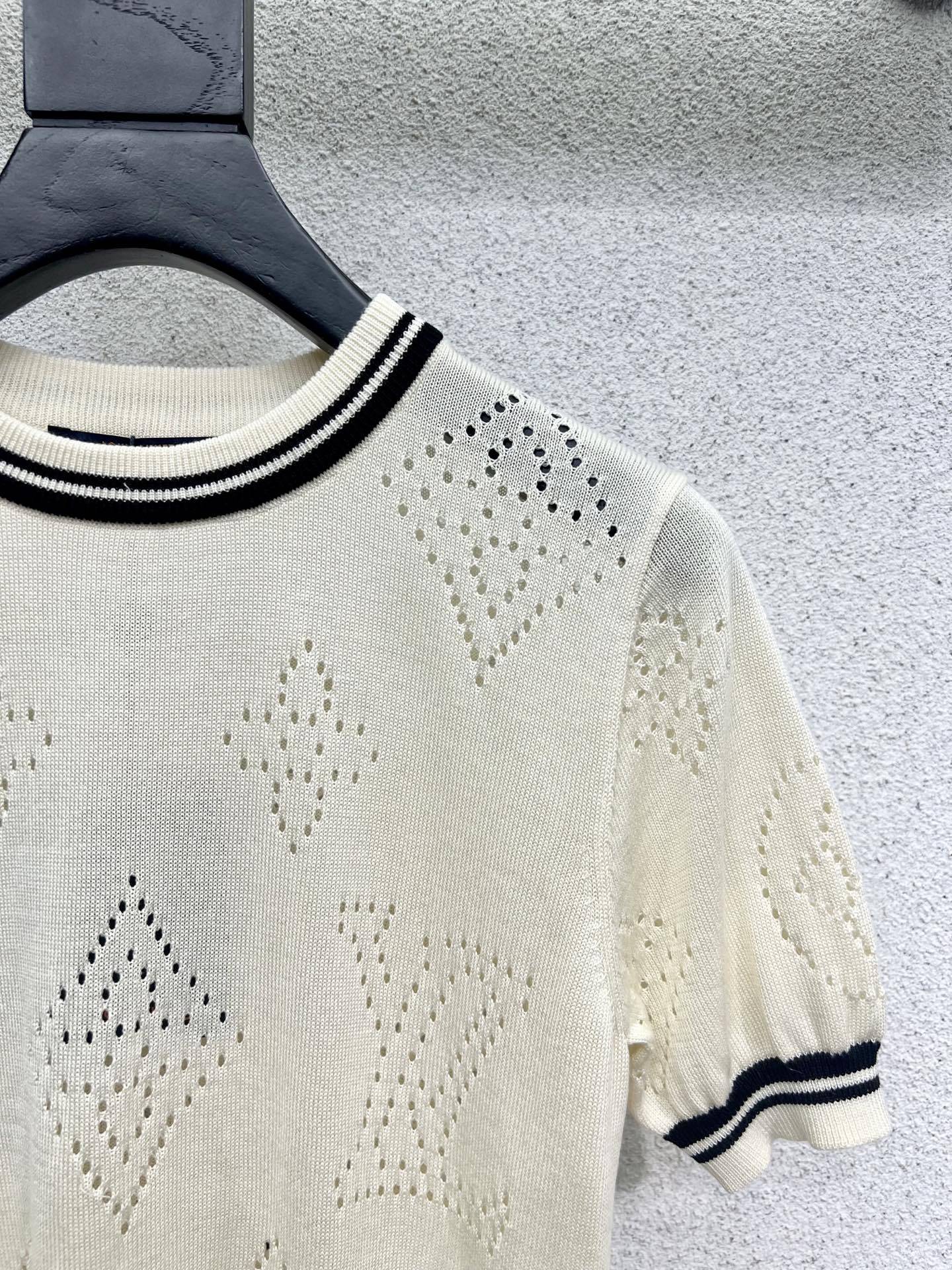 LOUIS VUIT25SS knitted wool short sleeve top
