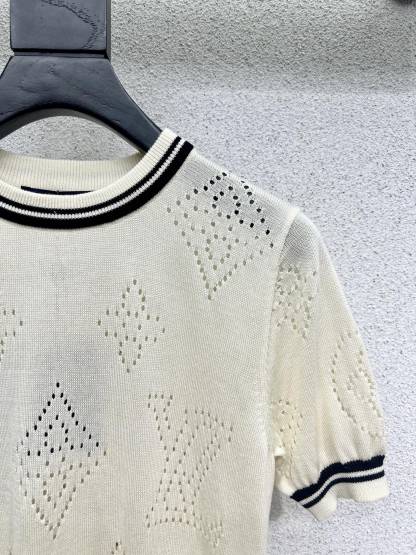 LOUIS VUIT25SS knitted wool short sleeve top