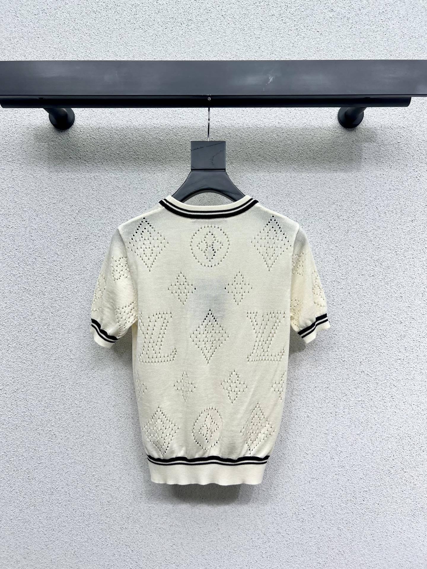 LOUIS VUIT25SS knitted wool short sleeve top
