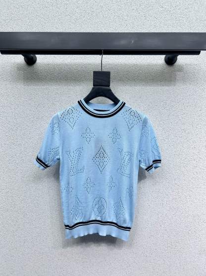 LOUIS VUIT25SS knitted wool short sleeve top