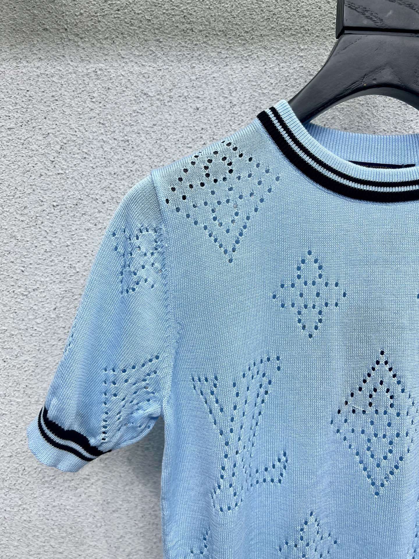 LOUIS VUIT25SS knitted wool short sleeve top