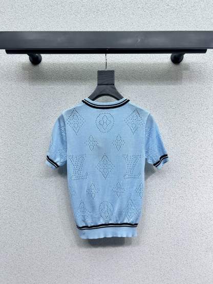 LOUIS VUIT25SS knitted wool short sleeve top