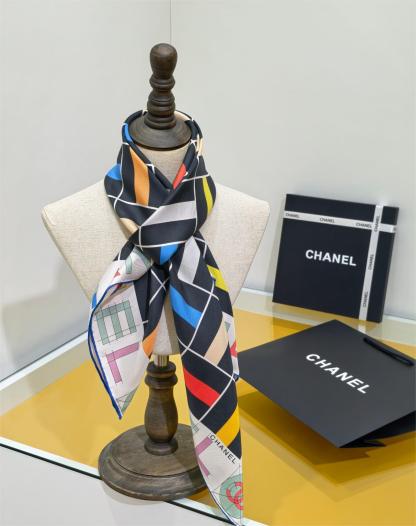 CHANE 90x90cm Twill Silk Square Scarf