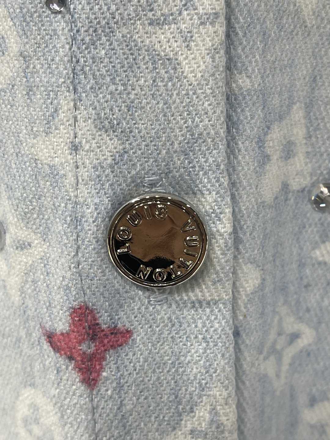 LU25SS sky-high star rhinestone lapel jean jacket