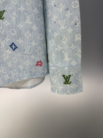 LU25SS sky-high star rhinestone lapel jean jacket