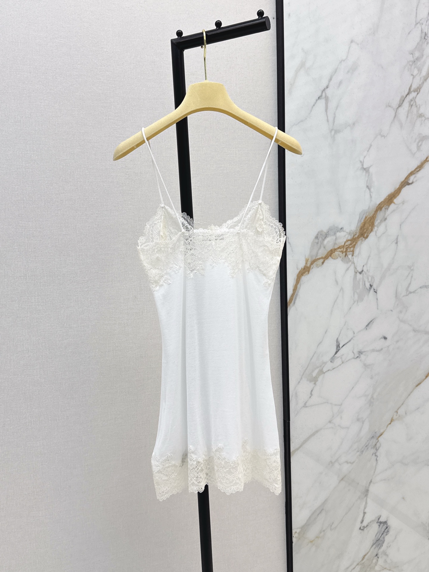 MIU25SS Lace Splicing Vest Dress