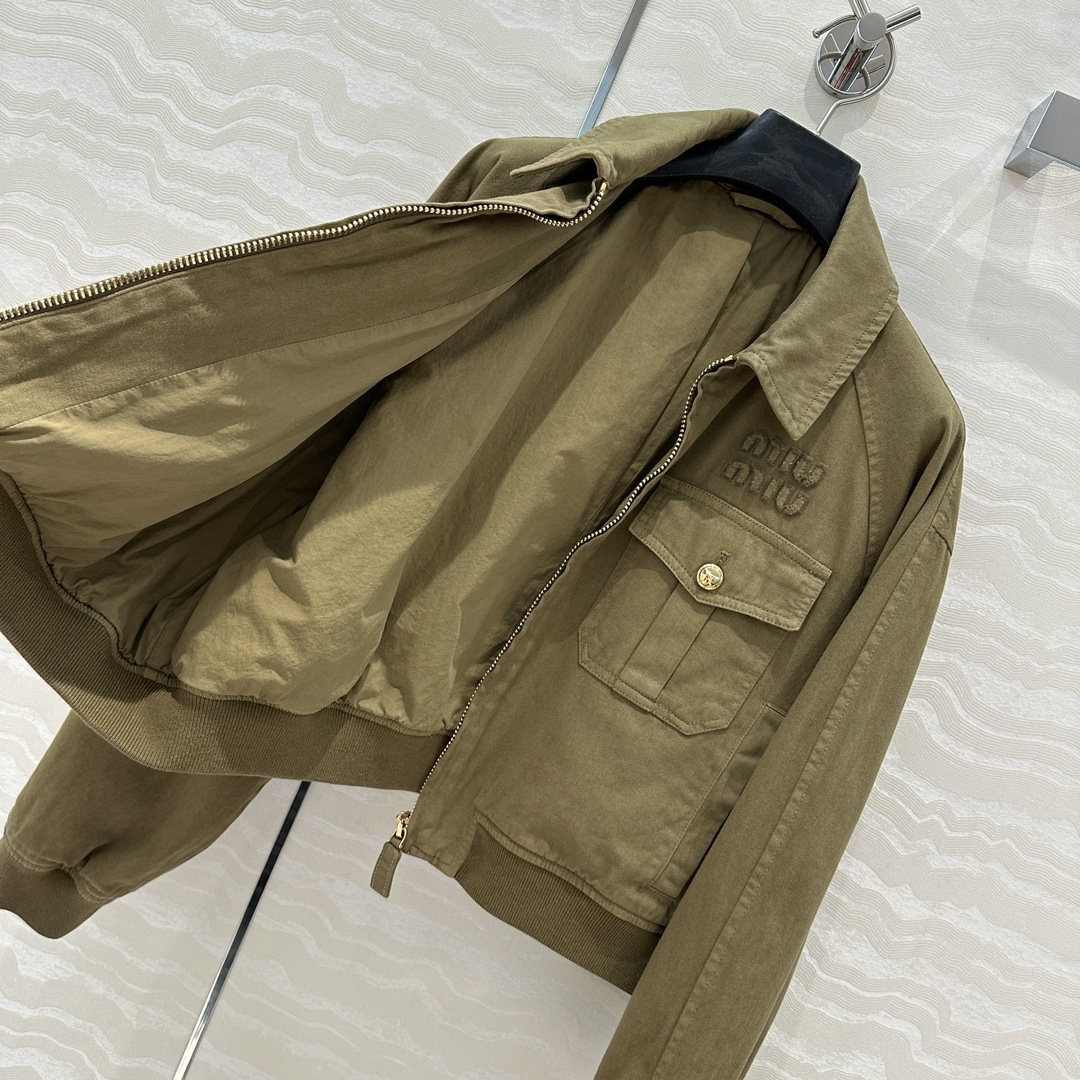 MIU Lapel Baseball Jacket