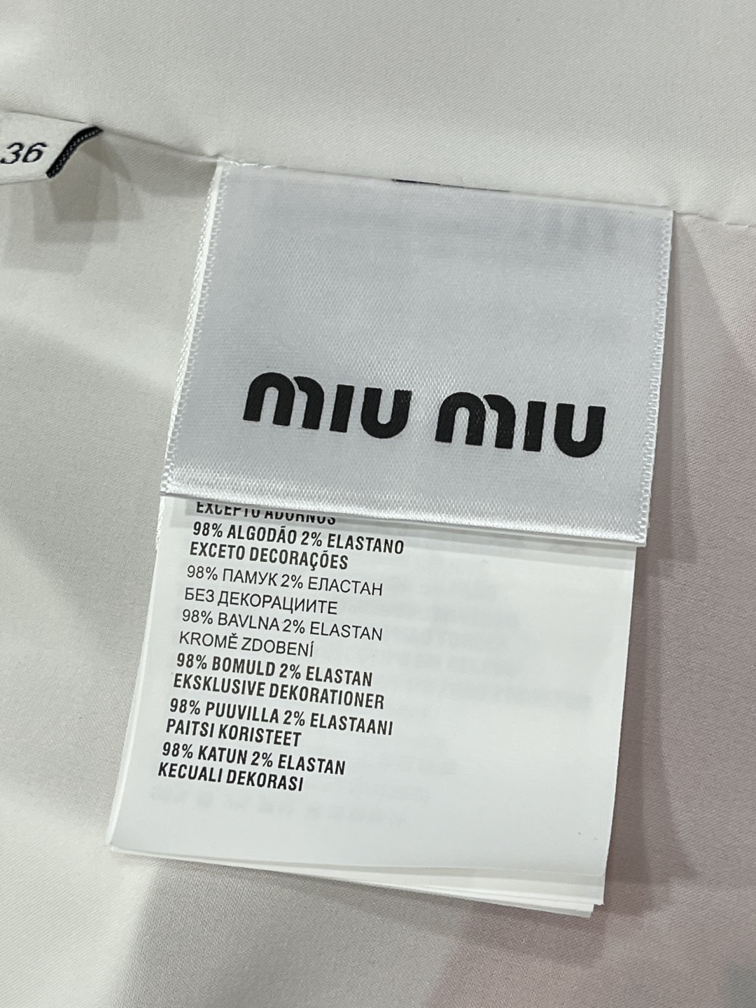 MIU25SS Printed Colorblocked Cotton Half Skirt