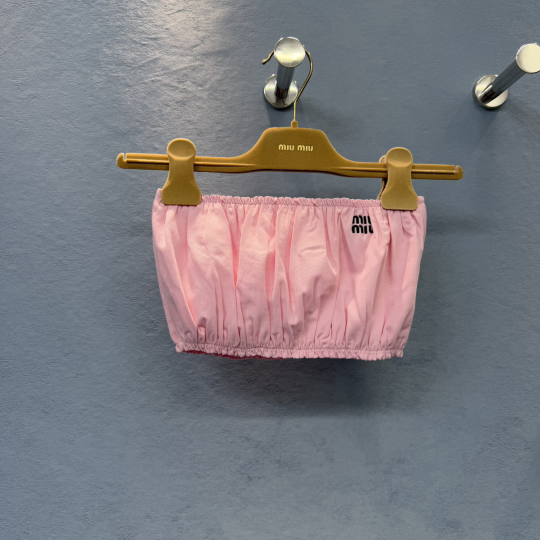 MIU monogrammed embroidered bustier