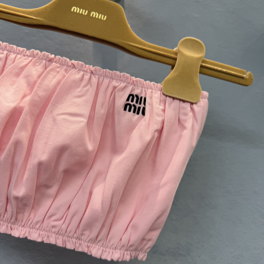 MIU monogrammed embroidered bustier