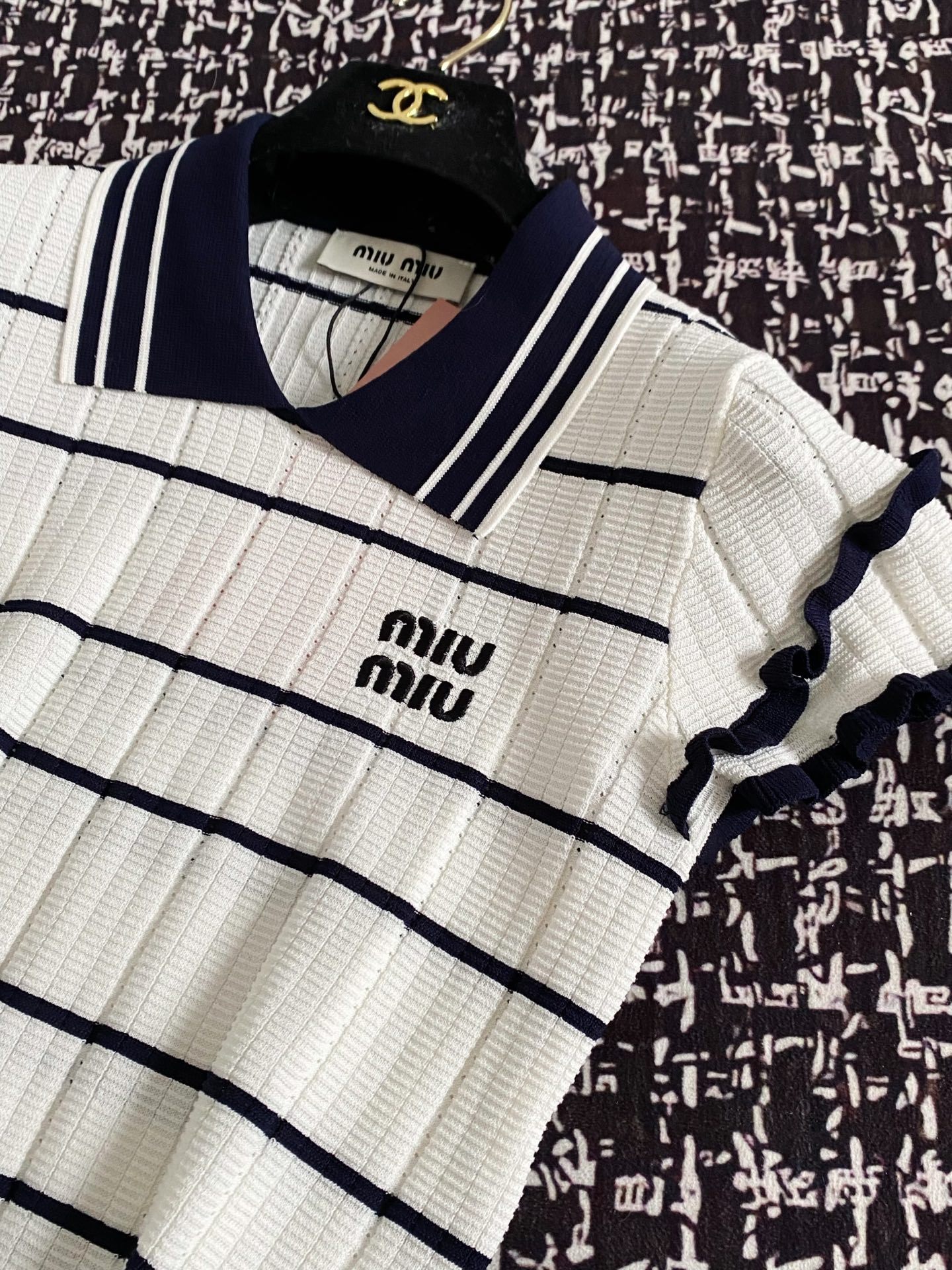 MIU25SS Embroidered Logo Short Sleeve T-Shirt