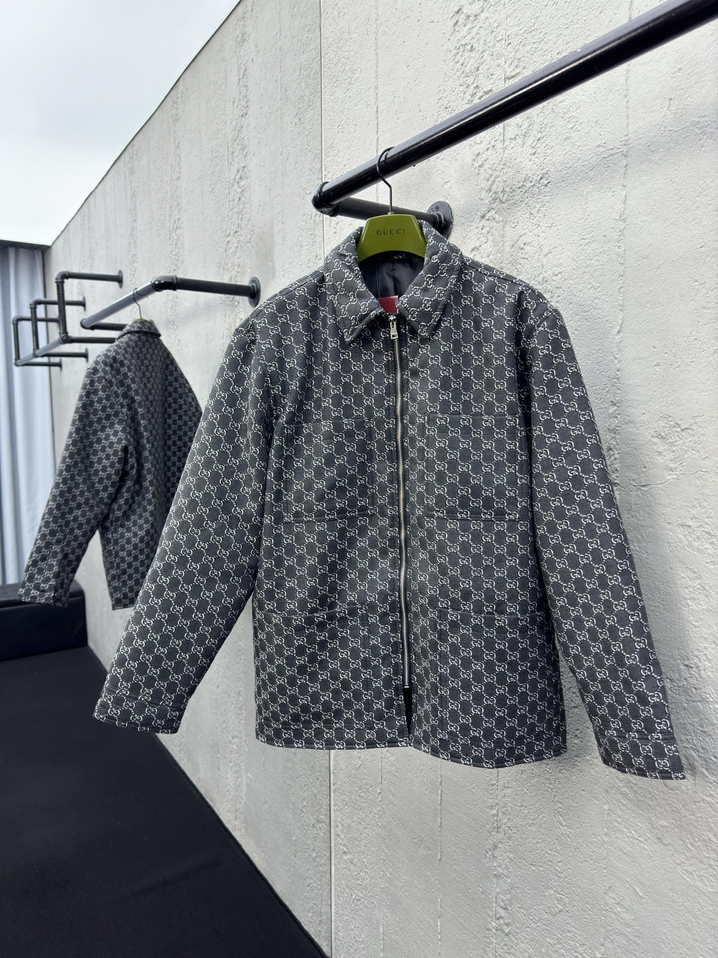 GG Printed Zipper Jacket