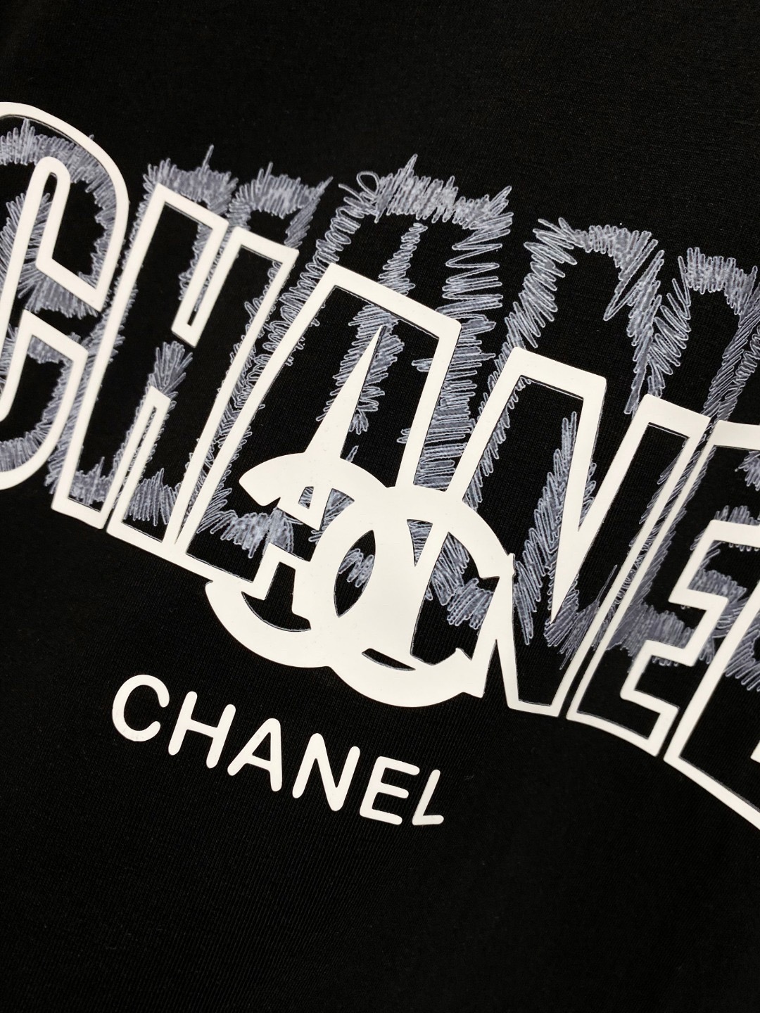 CHAN Skeleton Letter Print T Short Sleeve Shirt