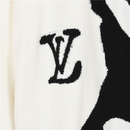 1V Mixed Dye Abstract Print Long Sleeve Knit Sweater