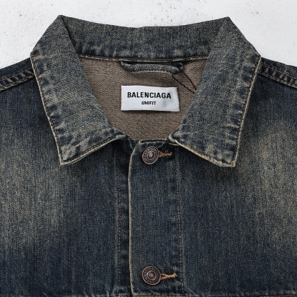 BA Bit Double Coin Graffiti Print Denim Jacket