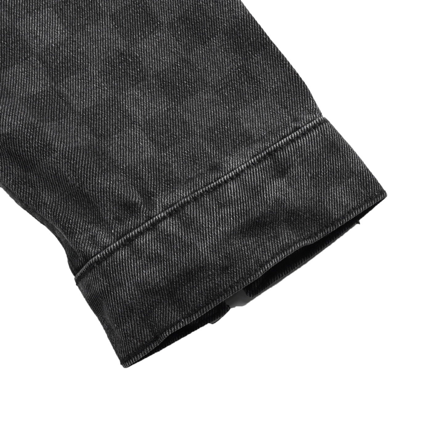 1V Black checkerboard denim jacket