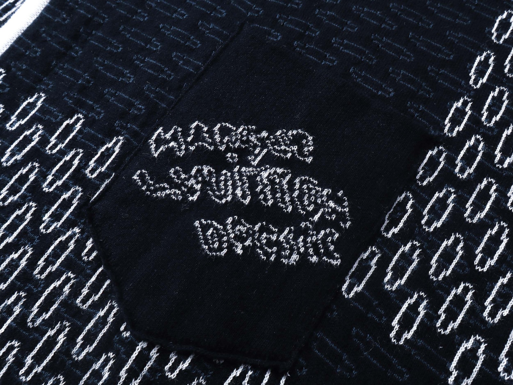 1V Blue grid knitted short sleeved shirt