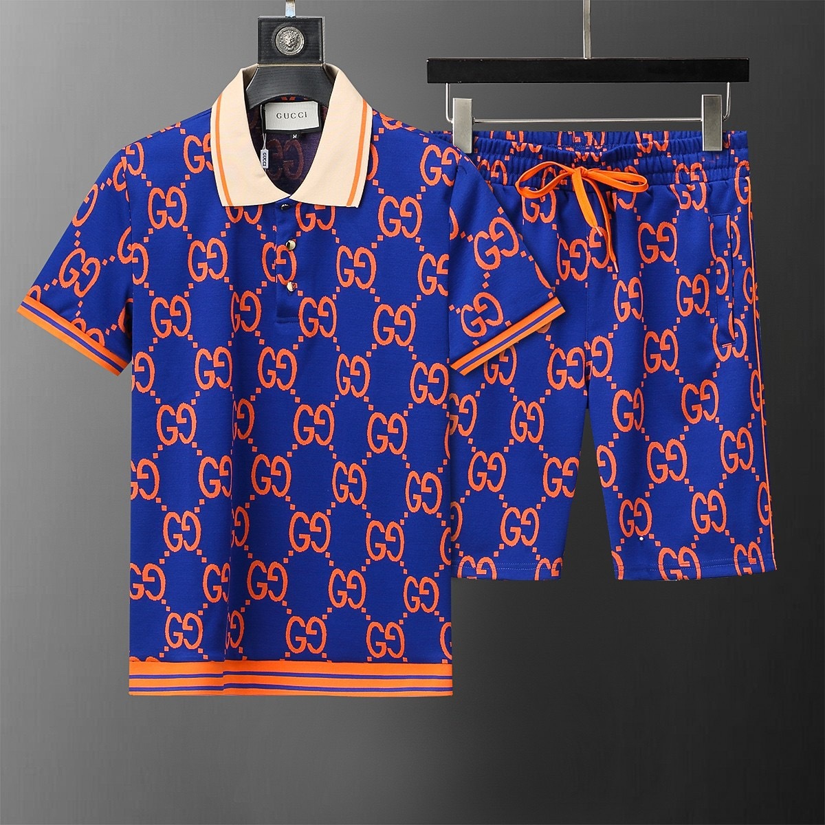 GG Full printed logo short sleeved POLO set