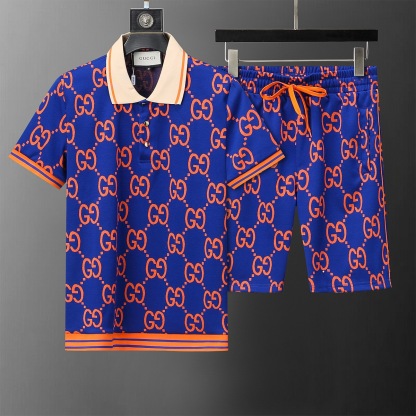 GG Full printed logo short sleeved POLO set