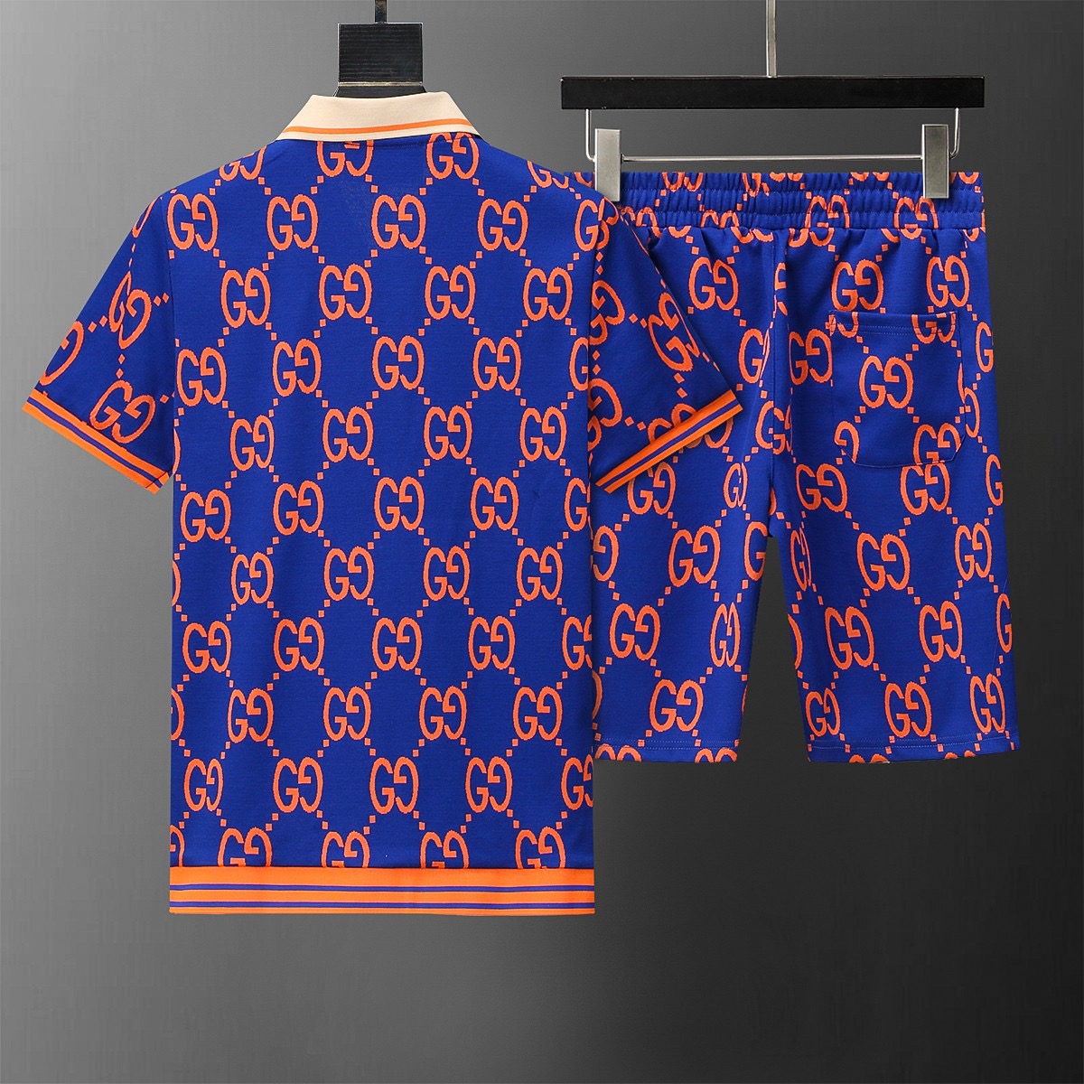 GG Full printed logo short sleeved POLO set
