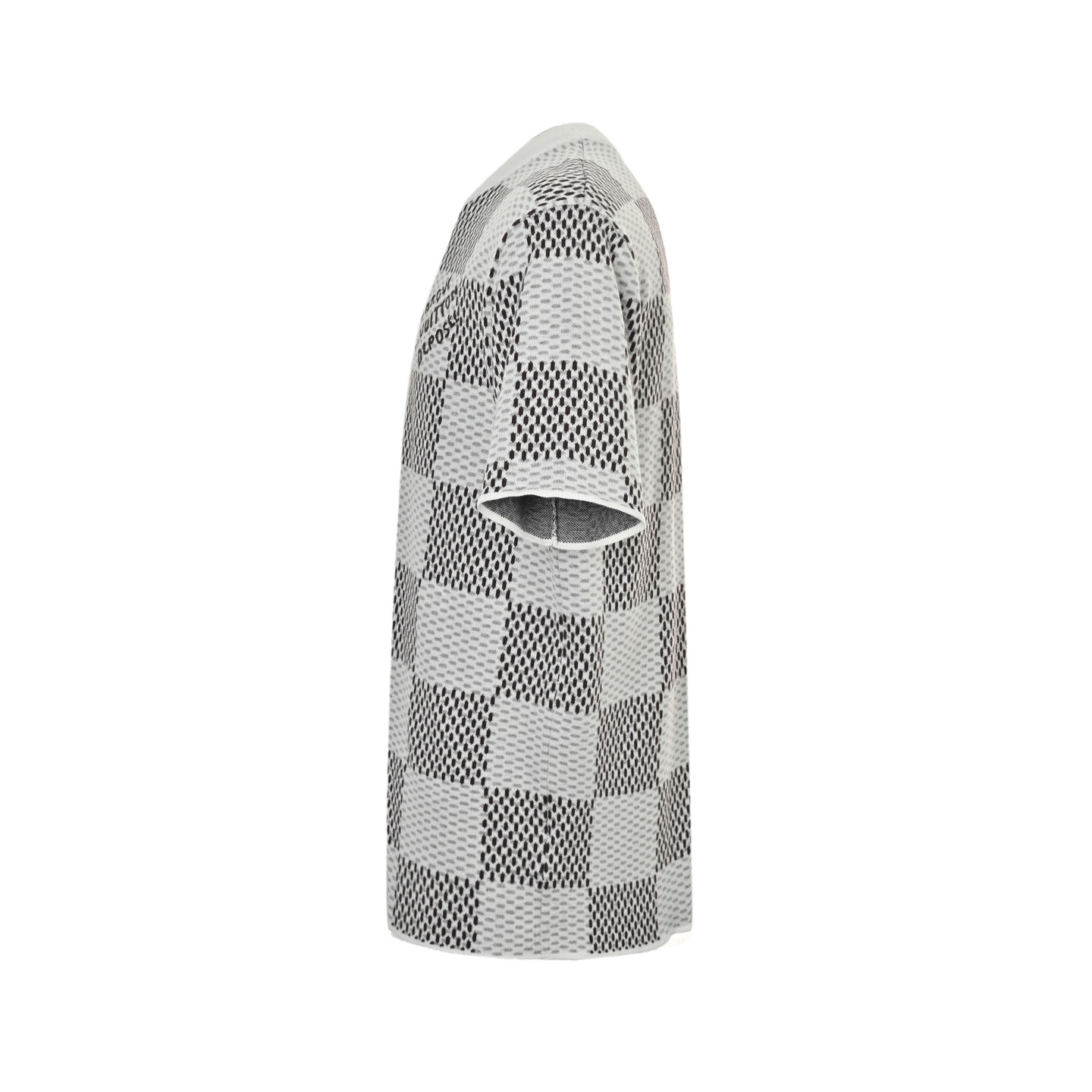 1V Checkered Knitted T-shirt