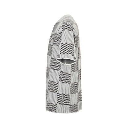 1V Checkered Knitted T-shirt