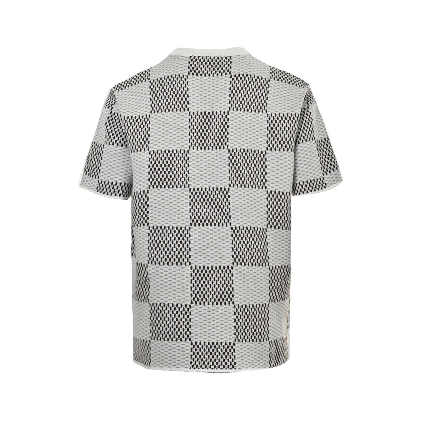1V Checkered Knitted T-shirt