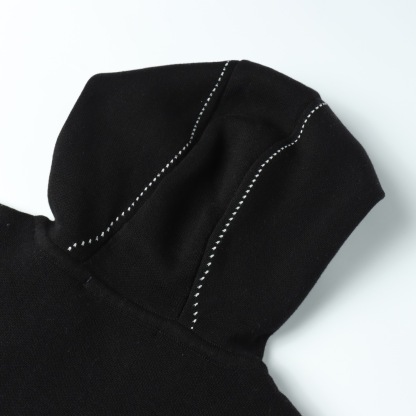 1V Knitted hooded zipper jacket