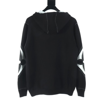 1V Knitted hooded zipper jacket