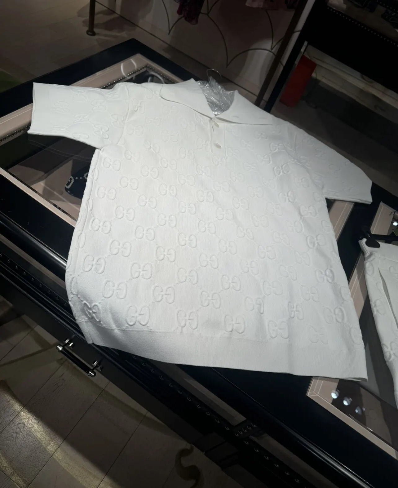 GG Cristiano Ronaldo's same dark floral short sleeved polo shirt