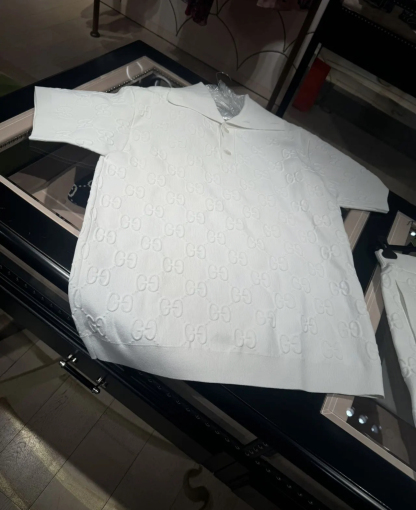 GG Cristiano Ronaldo's same dark floral short sleeved polo shirt