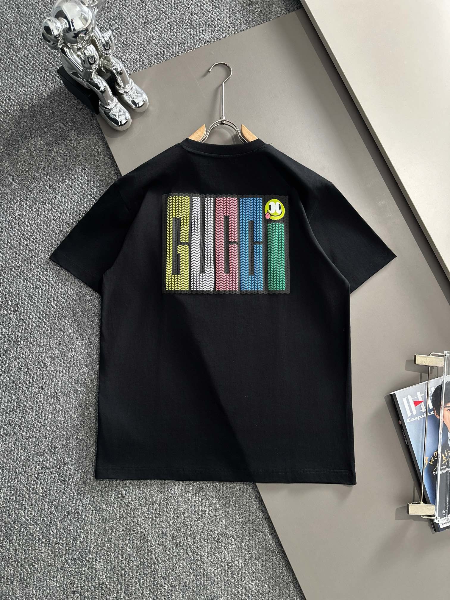 GG Colorful letter logo short sleeved T-shirt
