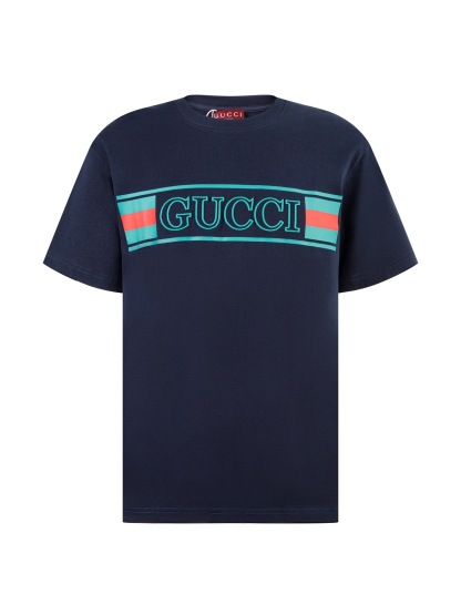GG Color blocking printed logo short sleeved T-shirt