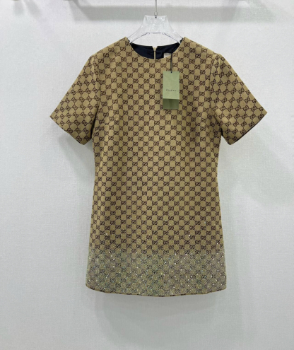 GG Flash Diamond System Short Sleeve Dress