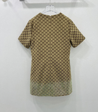 GG Flash Diamond System Short Sleeve Dress