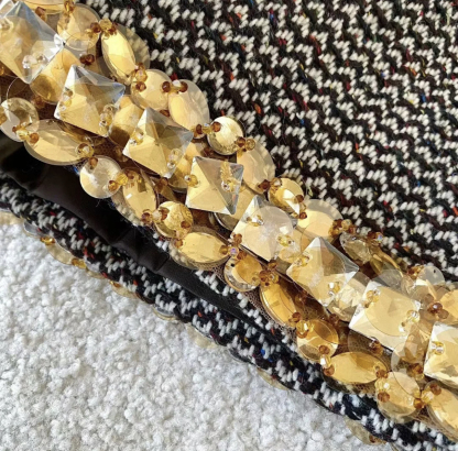 MM Golden sequin woolen short skirt