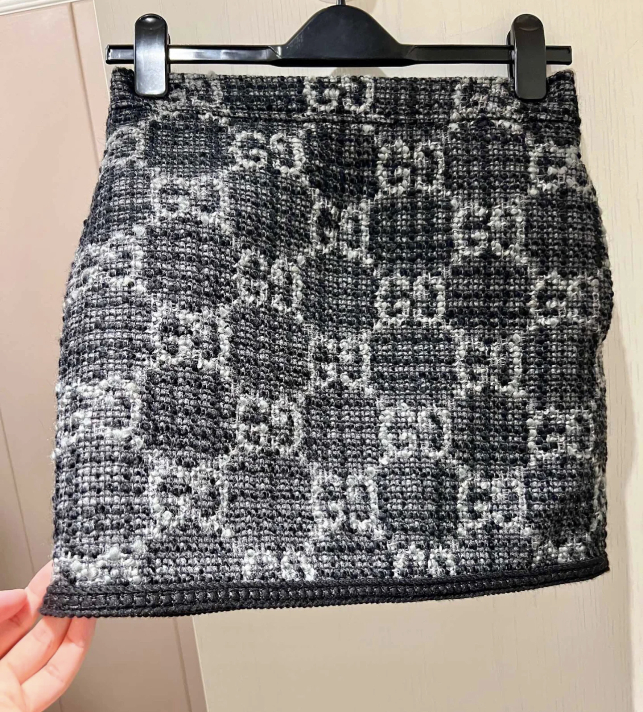 GG Embroidered woolen skirt