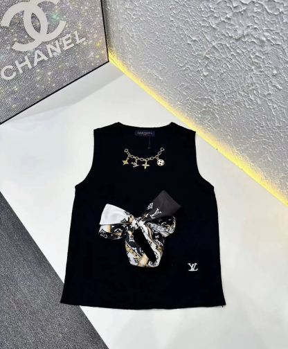 1V Silk scarf knitted vest