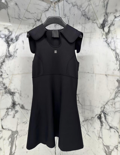 JFX Navy collar knitted long skirt