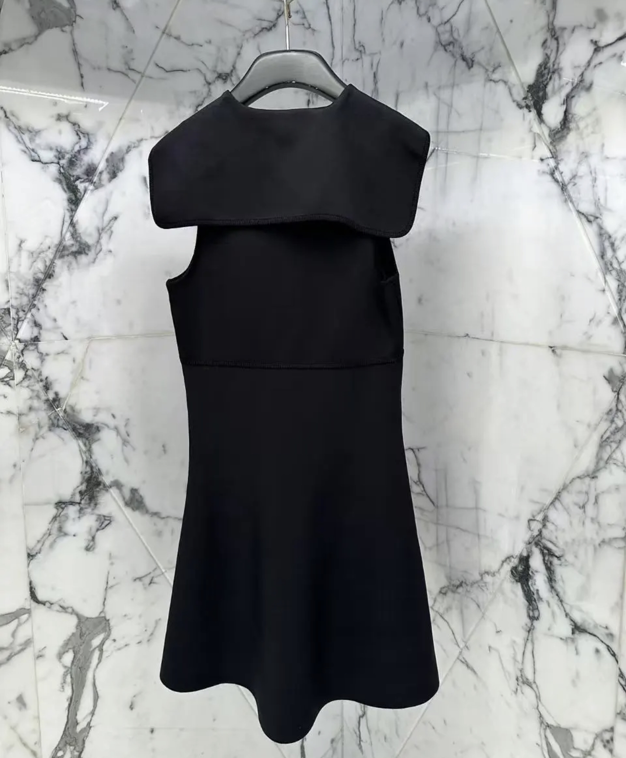 JFX Navy collar knitted long skirt