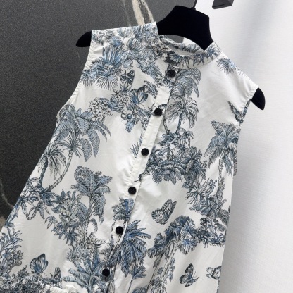 DIA 2025SS Coconut tree ink painting dress