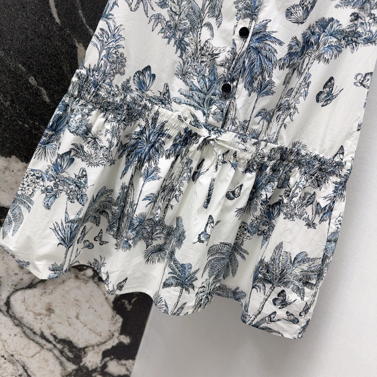 DIA 2025SS Coconut tree ink painting dress