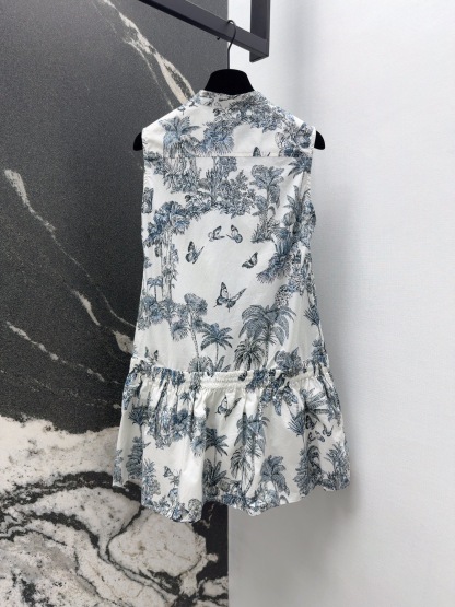 DIA 2025SS Coconut tree ink painting dress