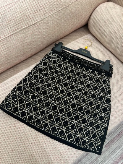 DIO Vintage Rough Rattan Plaid Half-Body Skirt