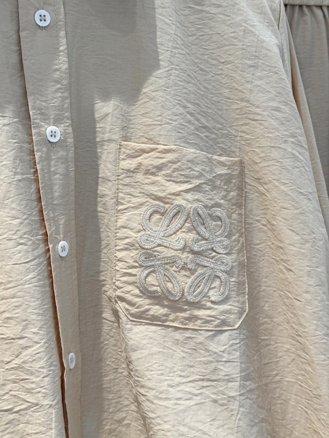 LEW 2025SS Pocket embroidered drawstring shirt