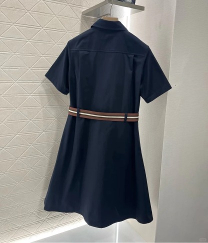 MIU French Temperament Lapel Short Sleeve Dress