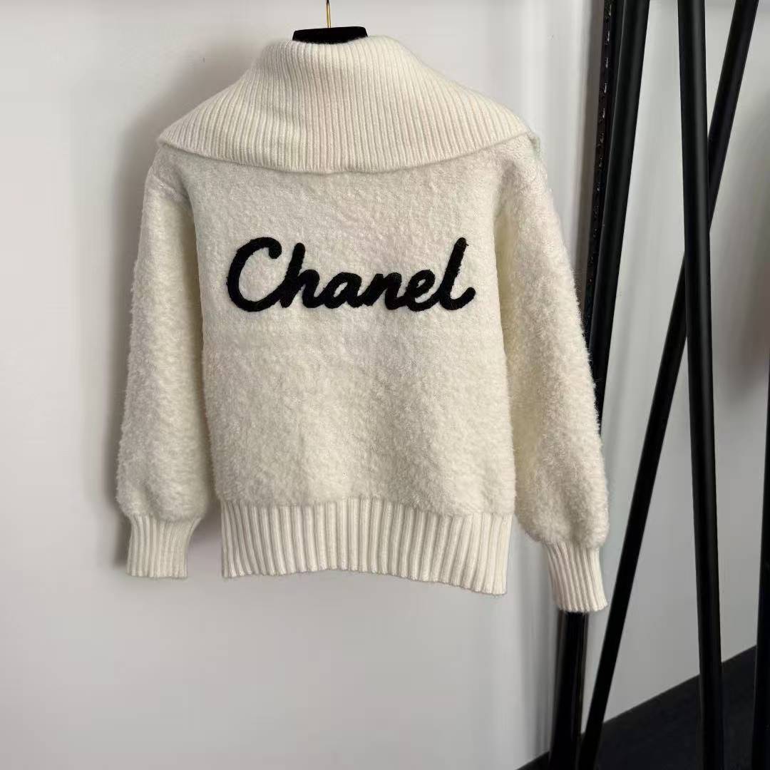 CC Zippered turtleneck thick cardigan